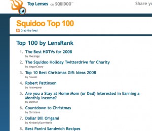 Check out the Top 100 Lenses on Squidoo!