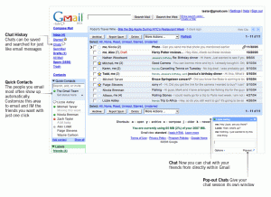 I like the Gmail Chat service because I like to have my email and chat messages open in the same window like this Google Chat call out above.