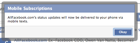 subscribe-confirm Facebook Text Updates - will they take on Twitter?