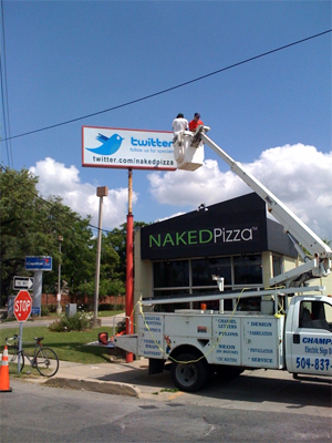 Social Media Success: Naked Pizza took advantage of Twitter as a real-time messaging service to build and promote their local New Orleans eatery. Social Media Success: Naked Pizza took advantage of Twitter as a real-time messaging service to build and promote their local New Orleans eatery.