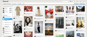 Screen capture of Pintrest hompage