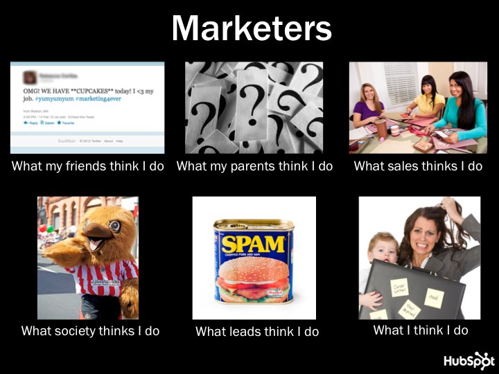 What My Friends Think I Do for Marketers