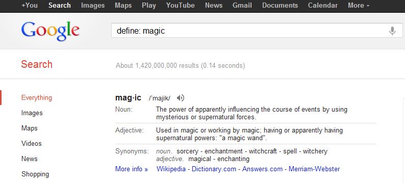 Google search define