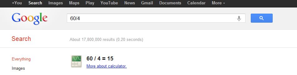 Google Search math
