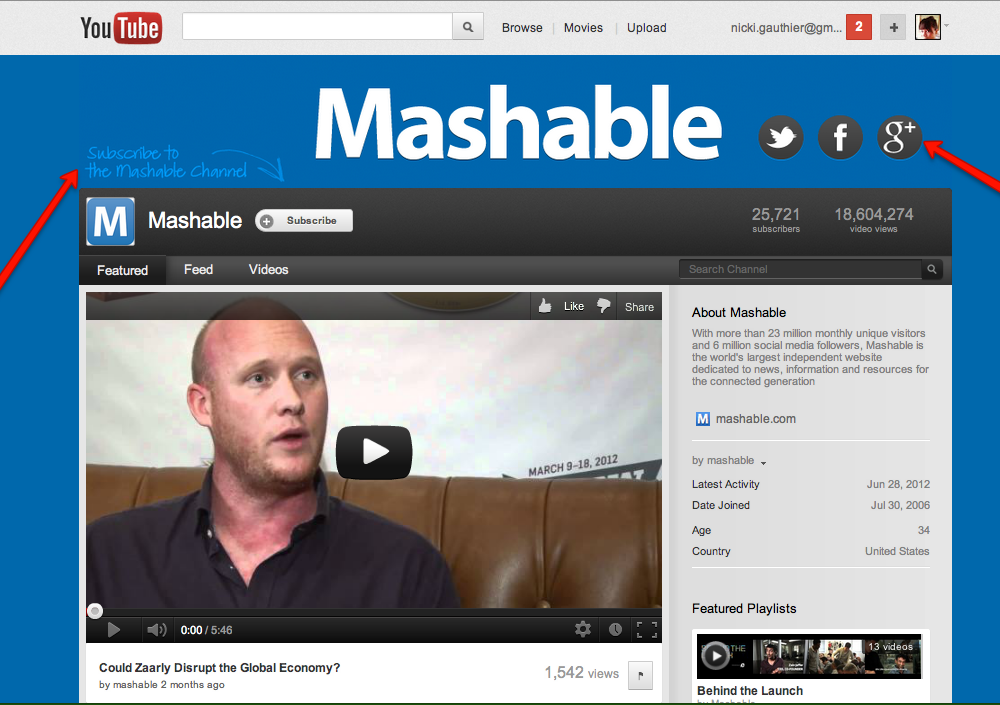 Mashable YouTube Channel