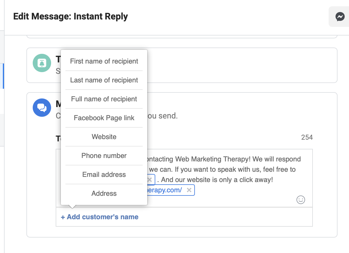 How to Set Up Facebook Auto Reply Step 4